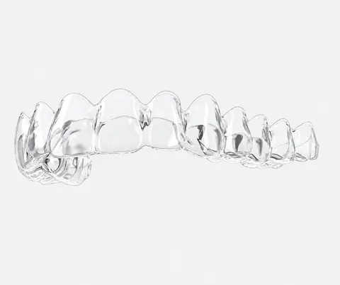 SureSmile clear aligner tray for straightening teeth