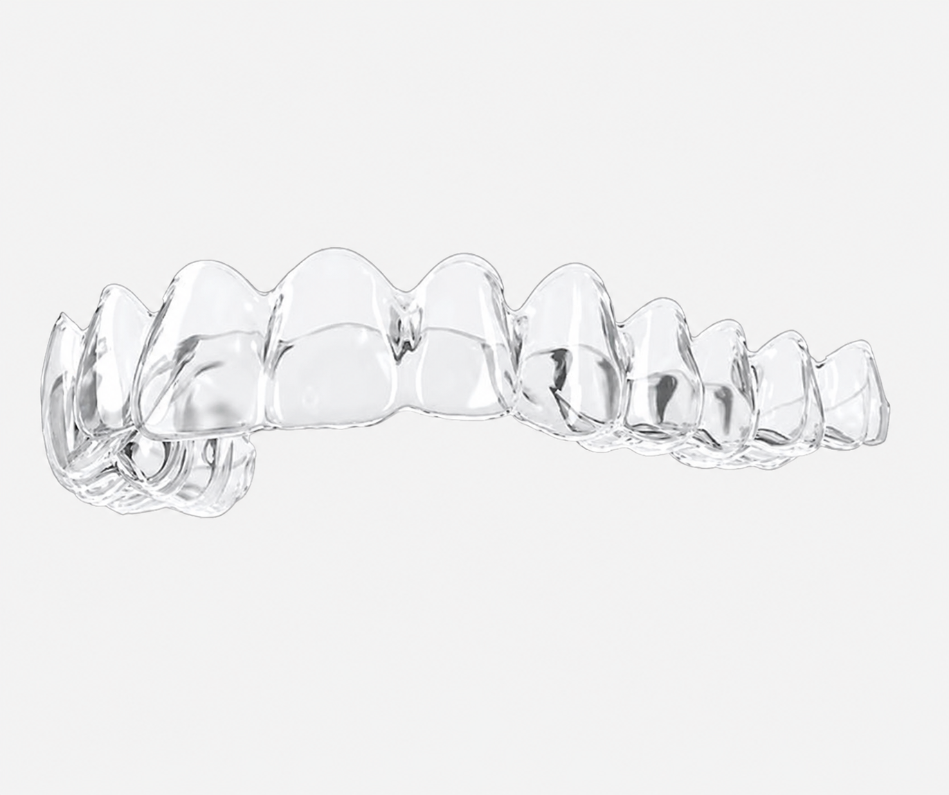 SureSmile clear aligner tray on neutral background — virtually invisible custom-fit dental aligner